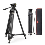 Videostativ Heavy Duty 186 cm 360 Grad Fluidkopf Schnellwechselplatte für DSLR Camcorder Kameras 8 kg 3751B