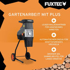 Broyeur de végétaux électrique FX-EGH2800T 2800 W diamètre de coupe de 44 mm pour branches et déchets verts