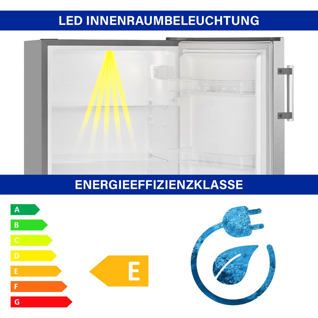 Getränkekühlschrank ohne Gefrierfach 242L Energieklasse E 143cm 5 Ablagen 0°C bis 8°C leise 40dB VS 7316.1