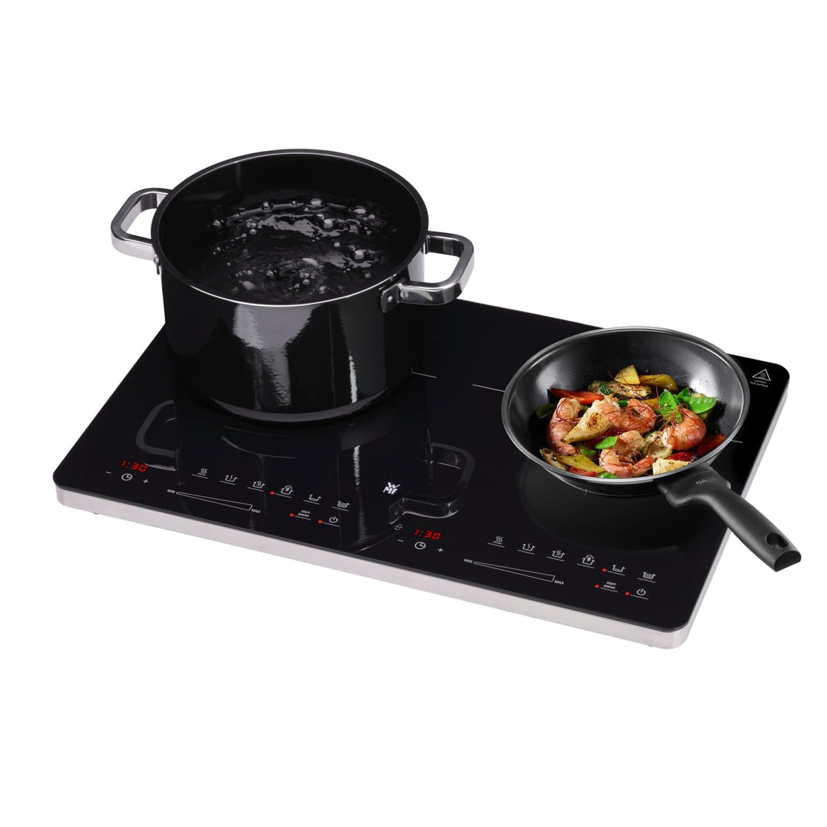 Doppelinduktionskochfeld Kult X, 3500 W, 28 cm, Topferkennung, Touchdisplay, Glaskeramik, 8 Stufen, Timer