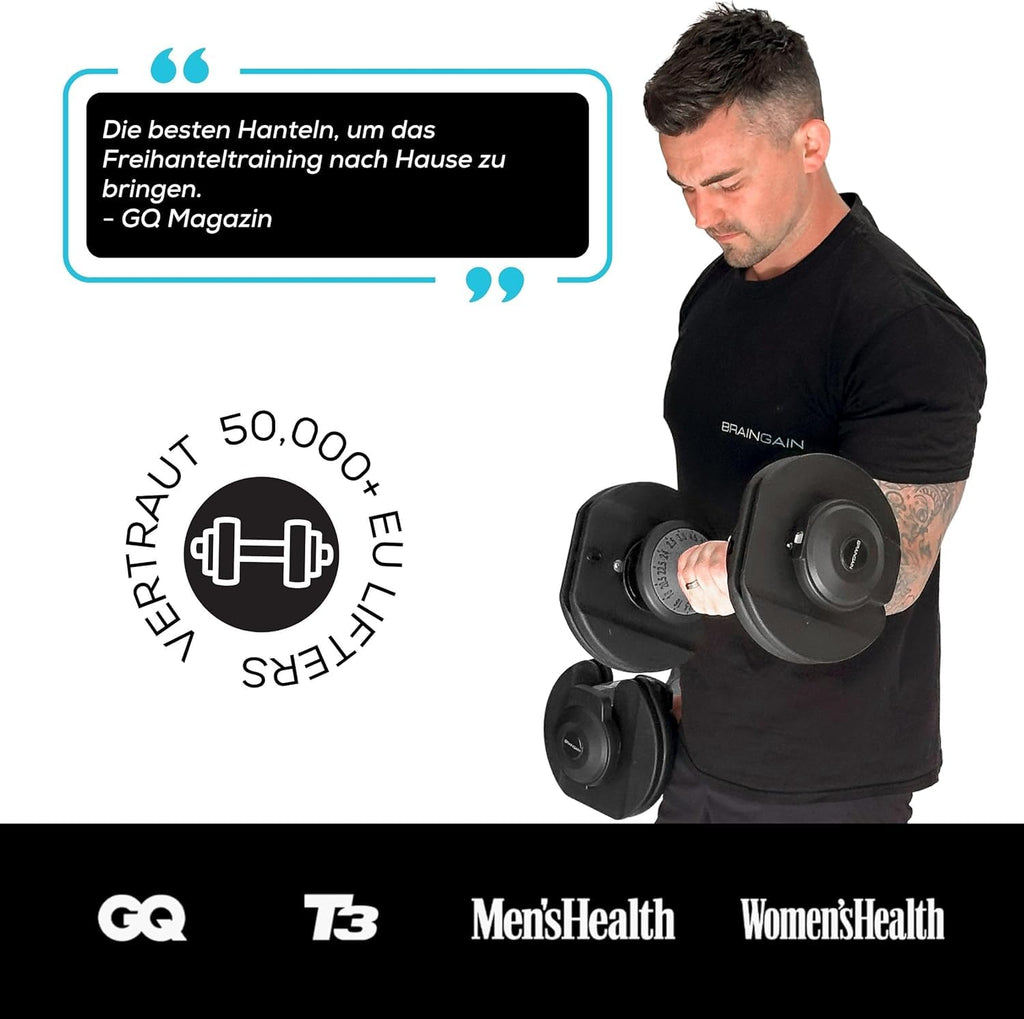 Verstellbare Hanteln 24 kg 2er Set 15 in 1 platzsparend für Krafttraining und Fitness zu Hause