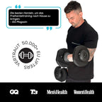 Verstellbare Hanteln 24 kg 2er Set 15 in 1 platzsparend für Krafttraining und Fitness zu Hause