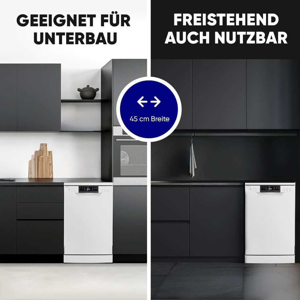 Geschirrspüler 45 cm 10 Maßgedecke Stand oder Unterbau 7 Programme 2 Sprühebenen GSP7418 weiß Energieklasse D