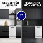 Geschirrspüler 45 cm 10 Maßgedecke Stand oder Unterbau 7 Programme 2 Sprühebenen GSP7418 weiß Energieklasse D