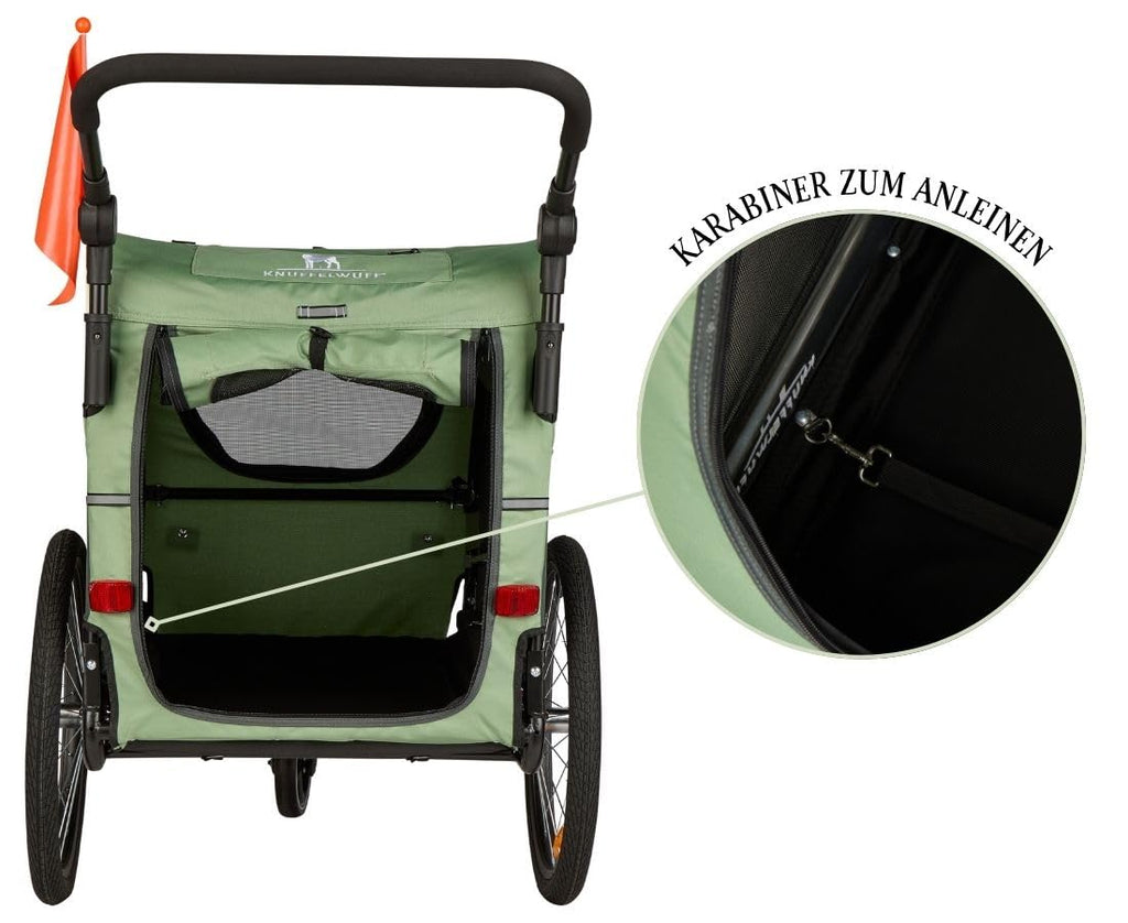 Hundeanhänger Fahrradanhänger Buggy bis 45 kg faltbar leicht stabil mit Sicherheitsleine Reflektoren Cruvado