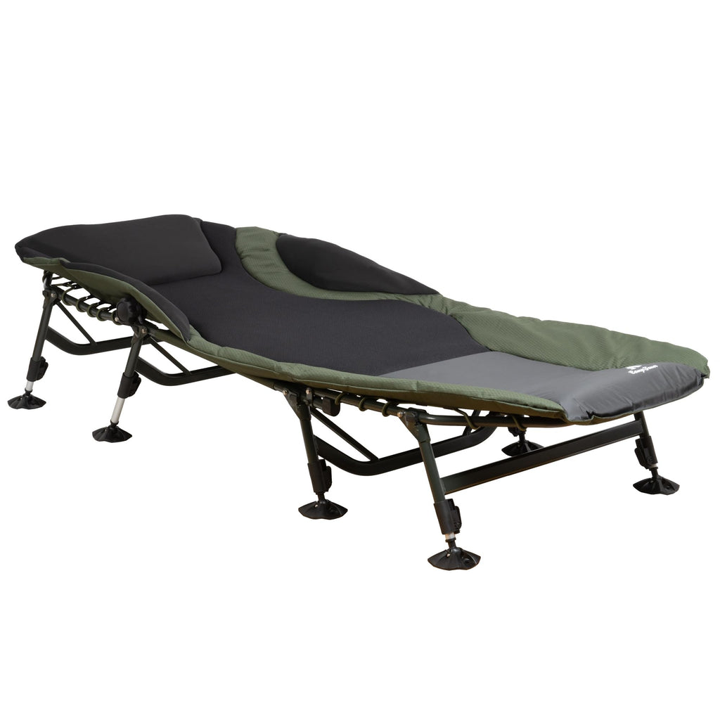 Karpfenliege XXL 207 x 88 x 30-106 cm | höhenverstellbare und stabile Karpfenliege mit 8 Beinen | faltbares Feldbett