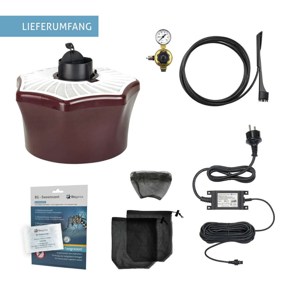 BG Mosquitaire CO2 Mückenfalle für Outdoor insektizidfrei gegen alle Stechmückenarten mit Sweetscent Lockstoff
