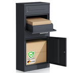 Paketbriefkasten XXL Standbriefkasten mit Paketbox und Zylinderschloss modern rostfrei massiv Postbox Francois