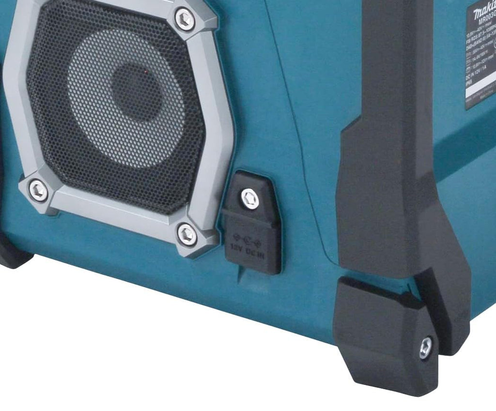 MR003GZ akkubetriebenes Baustellenradio mit AUX Eingang und USB in den Farben Schwarz und Türkis