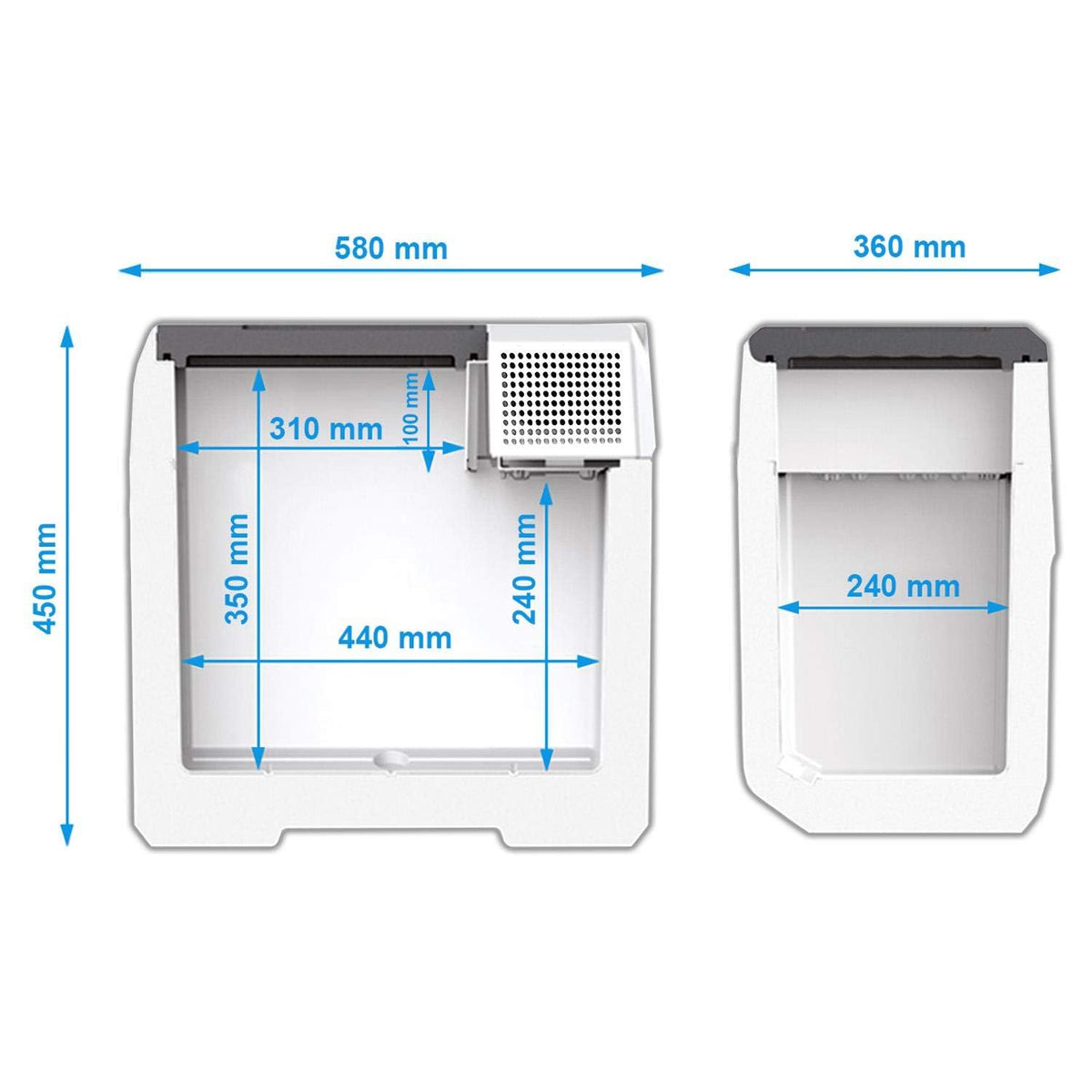 Kompressor Campingkühlbox FR40 38L 12V 24V 230V Auto Wohnmobil Tiefkühlfunktion Digitaldisplay Energieklasse C