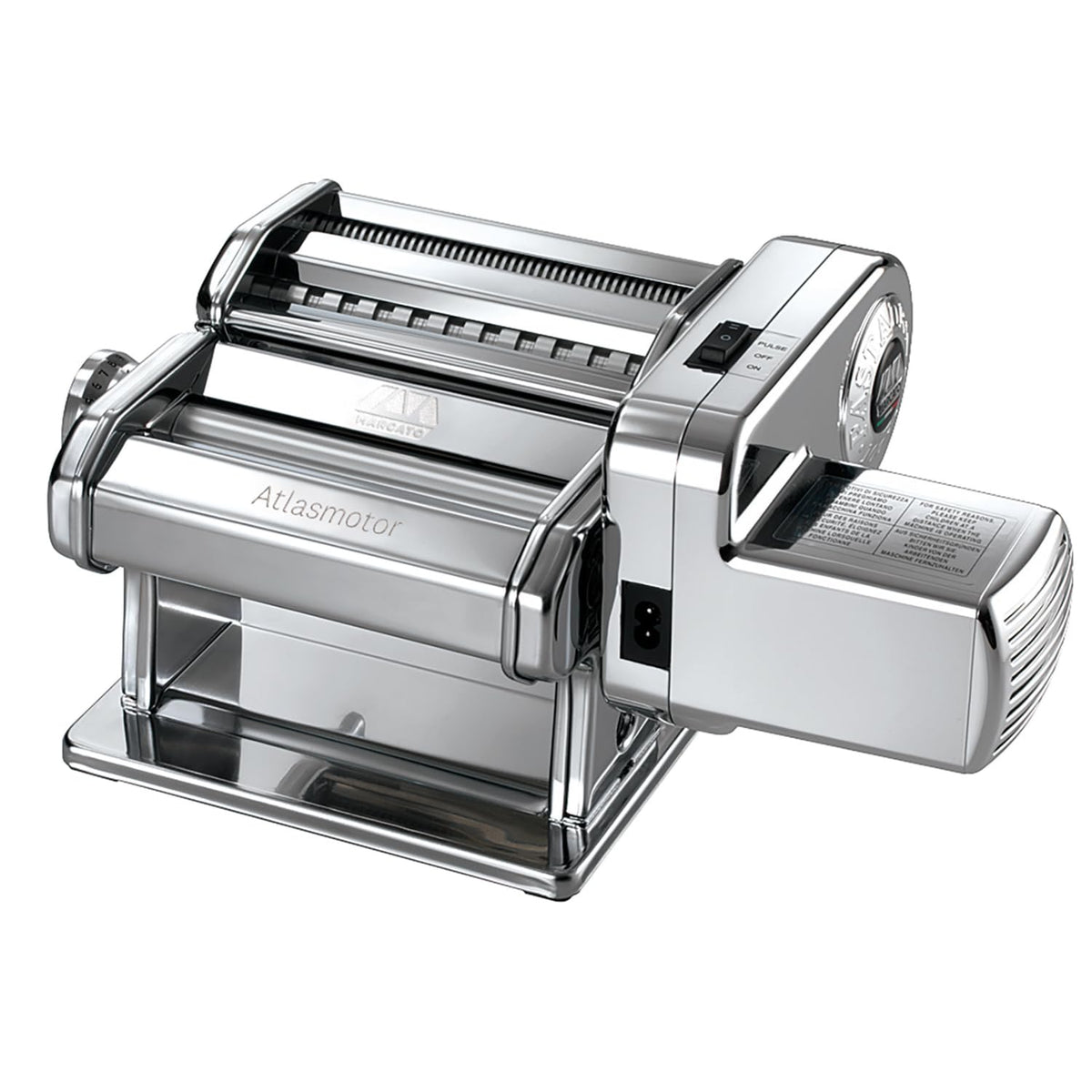 Elektrische Nudelmaschine Atlas 150 mit Atlasmotor für Pasta Lasagne Fettuccine Tagliolini aus Edelstahl