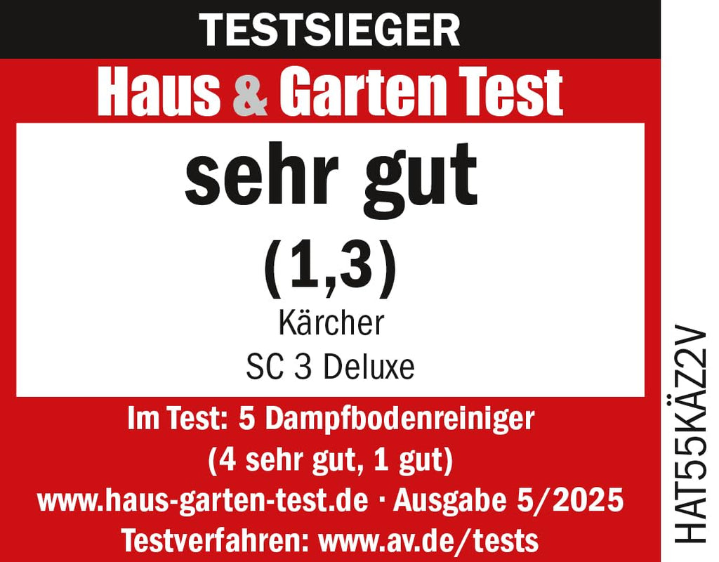 Leistungsstarker Dampfreiniger SC 3 Deluxe mit 3,5 bar Dampfdruck und nur 30 s Aufheizzeit