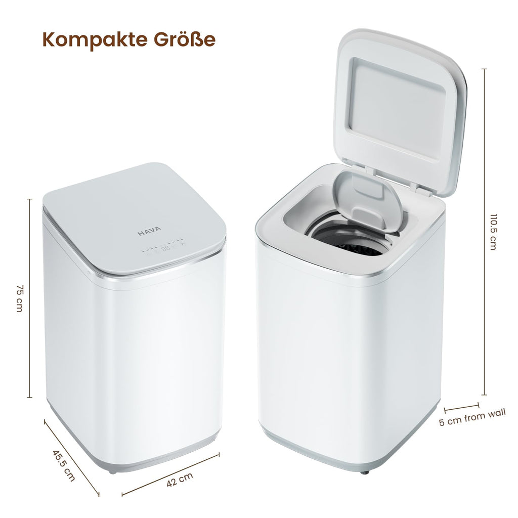Mini Waschmaschine 3 kg Fassungsvermögen kleine Waschmaschine Energieklasse A für kleine Haushalte
