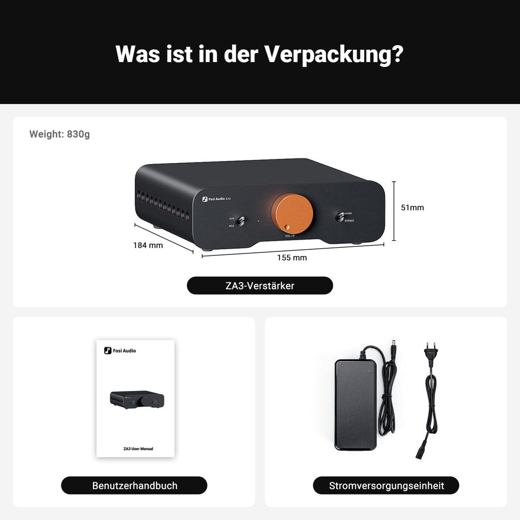 ZA3 Stereo Mono Verstärker mit TPA3255 XLR RCA Eingängen 12V Trigger Mini Monoblock für Lautsprecher Subwoofer