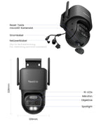 4K Ultra HD WiFi 6 PTZ Überwachungskamera für Außenbereich mit WLAN Auto Tracking und Zoom