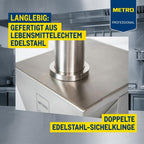Currywurstschneider GWS1000, Edelstahl, Schnittstärke 5 bis 30 mm, 2 Sichelklingen, 135 W, Sicherheit