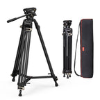 Videostativ Heavy Duty 186 cm 360 Grad Fluidkopf Schnellwechselplatte für DSLR Camcorder Kameras 8 kg 3751B