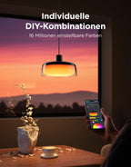 Pendelleuchte mit smarter Segmentierungskontrolle RGBIC und Weißlicht Energieeffizienzklasse G
