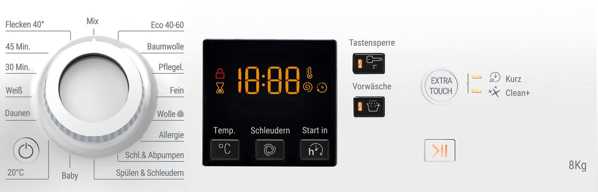 Waschmaschine Frontlader 8kg WAM 814 A Anti Allergie Wolleprogramm Kurz 45 AutoClean Energieeffizienzklasse A