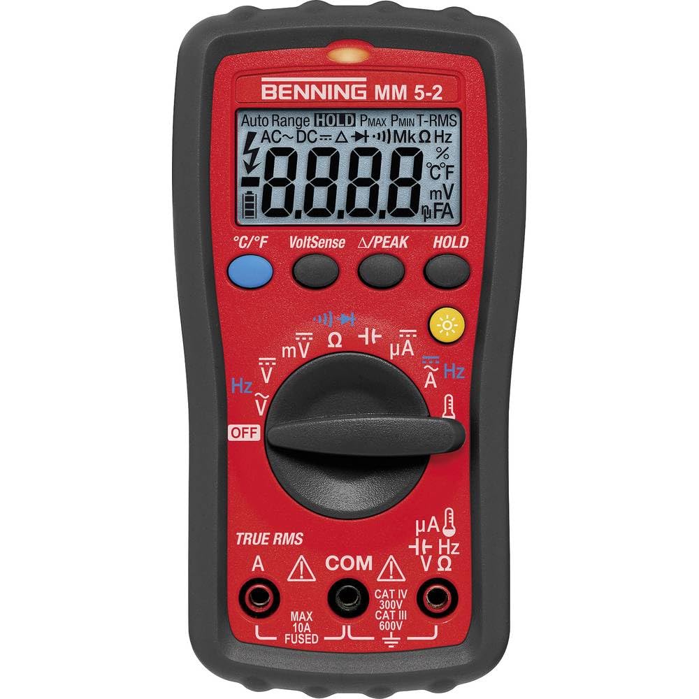 TRMS Digitalmultimeter MM 5-2, 044071, Rot Schwarz, vielseitiges Messgerät für Profis und Heimwerker