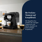 Magnifica Evo Kaffeevollautomat für 7 verschiedene Getränke in Schwarz mit integriertem Mahlwerk
