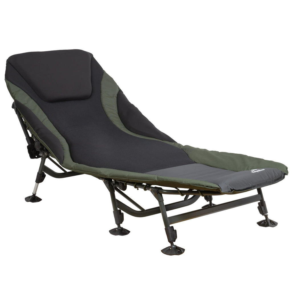 Karpfenliege XXL 207 x 88 x 30-106 cm | höhenverstellbare und stabile Karpfenliege mit 8 Beinen | faltbares Feldbett