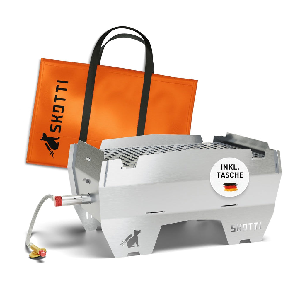 Grill Gas kleiner faltbarer Camping Gasgrill für Gaskartuschen tragbar und ideal für Outdoor und Reisen