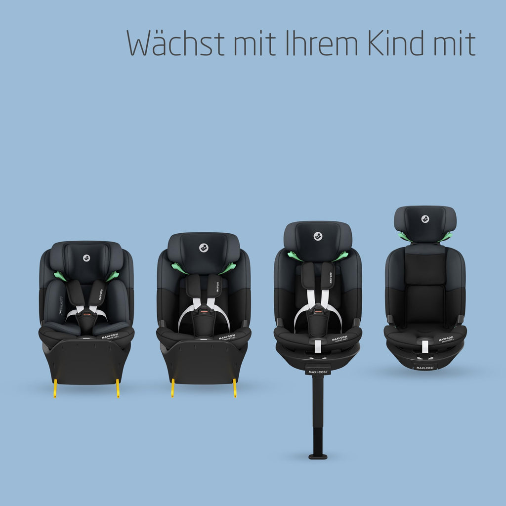 Emerald 360 S i-Size, Autositz 360 Grad drehbar, Auto Kindersitz, FlexiSpin-Drehung, 4 Liegepositionen, Tonal Black
