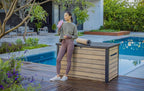 Gartenbox Ontario 870L 147x83x86 cm Kunststoff in Holzoptik Deckel mit Gasdruckfedern abschließbar