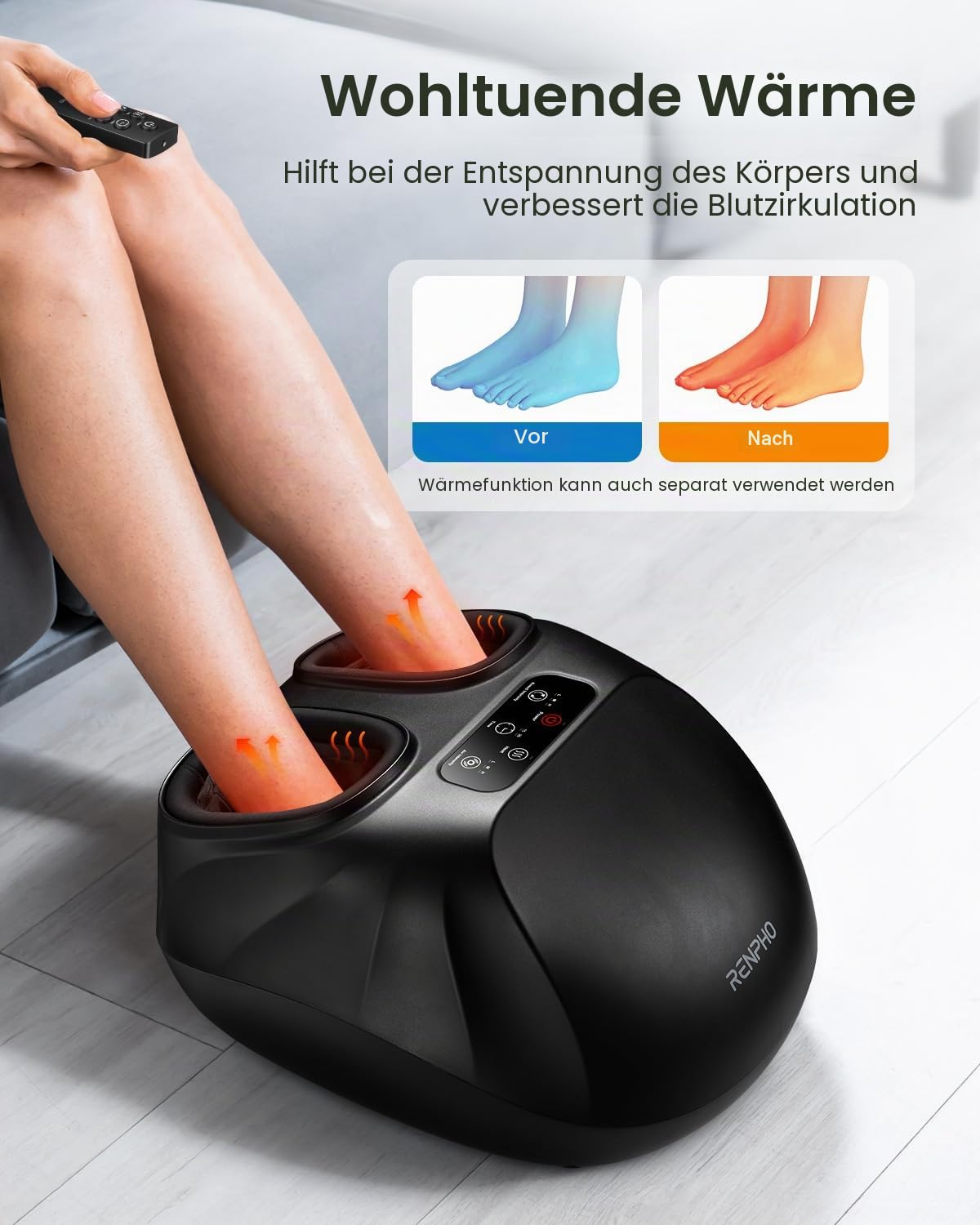 Elektrisches Fußmassagegerät mit Wärme im Großformat perfekt für die Fußpflege und Entspannung