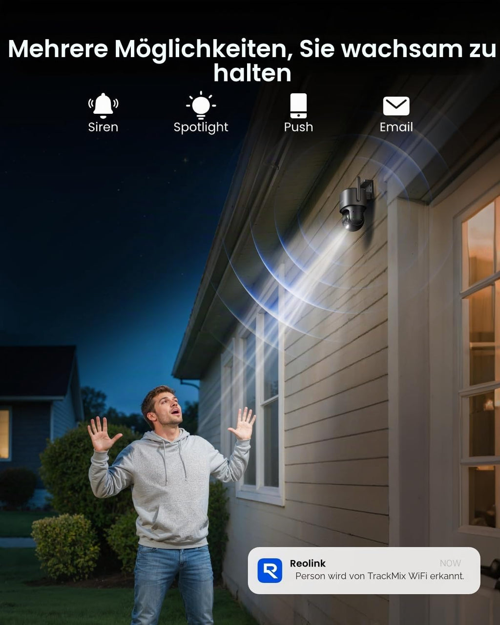 4K Ultra HD WiFi 6 PTZ Überwachungskamera für Außenbereich mit WLAN Auto Tracking und Zoom