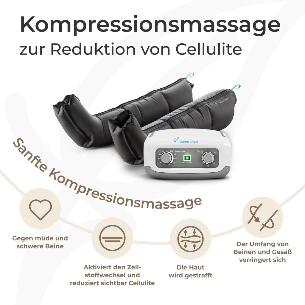 Beinmassagegerät 4 Basic Beinmanschetten 4 Luftkammern 1 Massageprogramm gegen Cellulite fördert Durchblutung