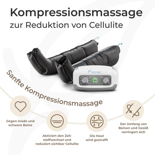Beinmassagegerät 4 Basic Beinmanschetten 4 Luftkammern 1 Massageprogramm gegen Cellulite fördert Durchblutung