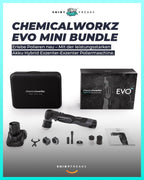 EVO Mini Akku Poliermaschine 25er Set Exzenter und Rotation Akkus Adapter Stützteller Pads Polituren Zubehör