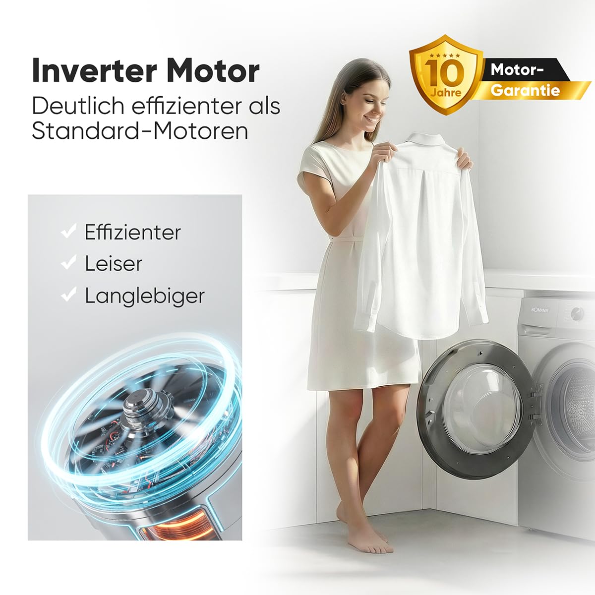 Waschmaschine 7kg WA 7175.1 Invertermotor max. 1400 U/min 15 Programme Energieklasse A 10 Jahre Motorgarantie