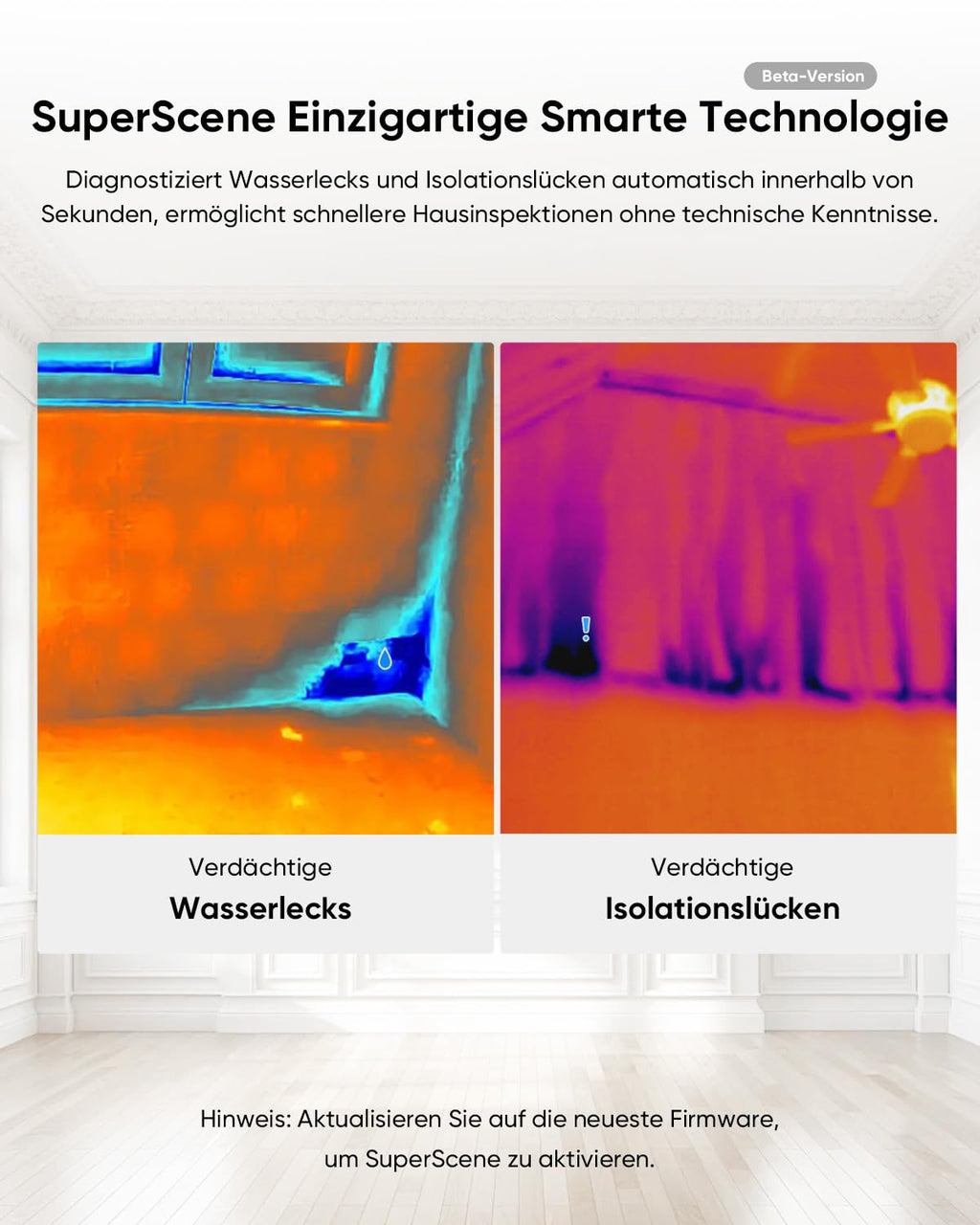 Kompakte Wärmebildkamera E02 SuperIR 240x240 20Hz Minus20°C bis 400°C mit Laserpointer und visueller Kamera