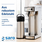 Kaffeemaschine Thermo 24 mit Edelstahl Isolierpumpkanne 2,2 L Brühzeit 5 bis 6 Min Trockenlaufschutz 2,069 kW
