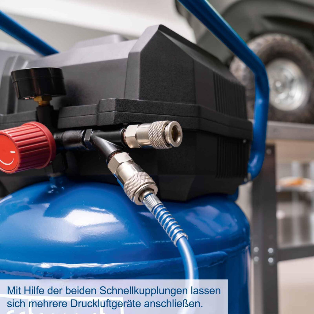 Druckluftkompressor HC51V stehend 50L Kessel 10bar mit Manometer und Sicherheitsventil und Ablassventil