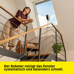 Fensterputzroboter RCW 2 Extra+ mit Sicherungsseil und Notversorgungsakku, 5 Reinigungsmodi, 6 Paar Wischbezüge