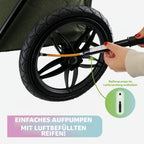 Breeze Große Hundebuggy Hundewagen mit Luftreifen wandelbar zum Fahrradanhänger für Hunde Schwarz 1 Stück