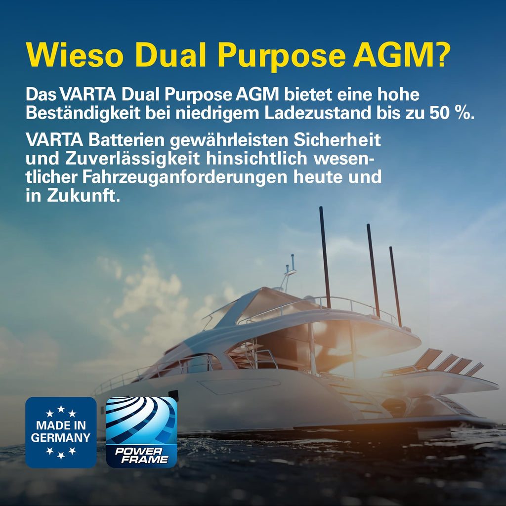 Professional Dual Purpose AGM Batterie LA95 12V 95Ah 850A, wartungsfrei, für Wohnmobile, Wohnwagen, Boote