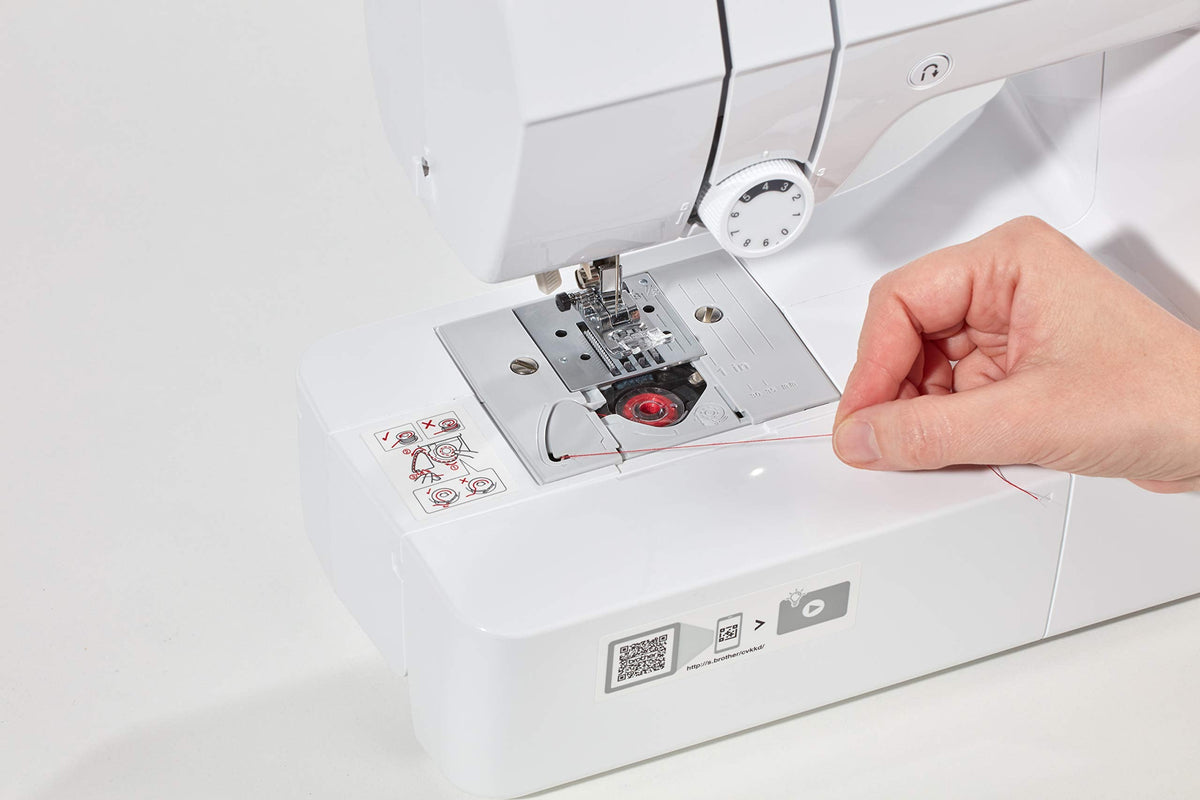 CS10s Classic Computernähmaschine mit 40 Stichen für Anfänger und Fortgeschrittene in Weiß und Rot