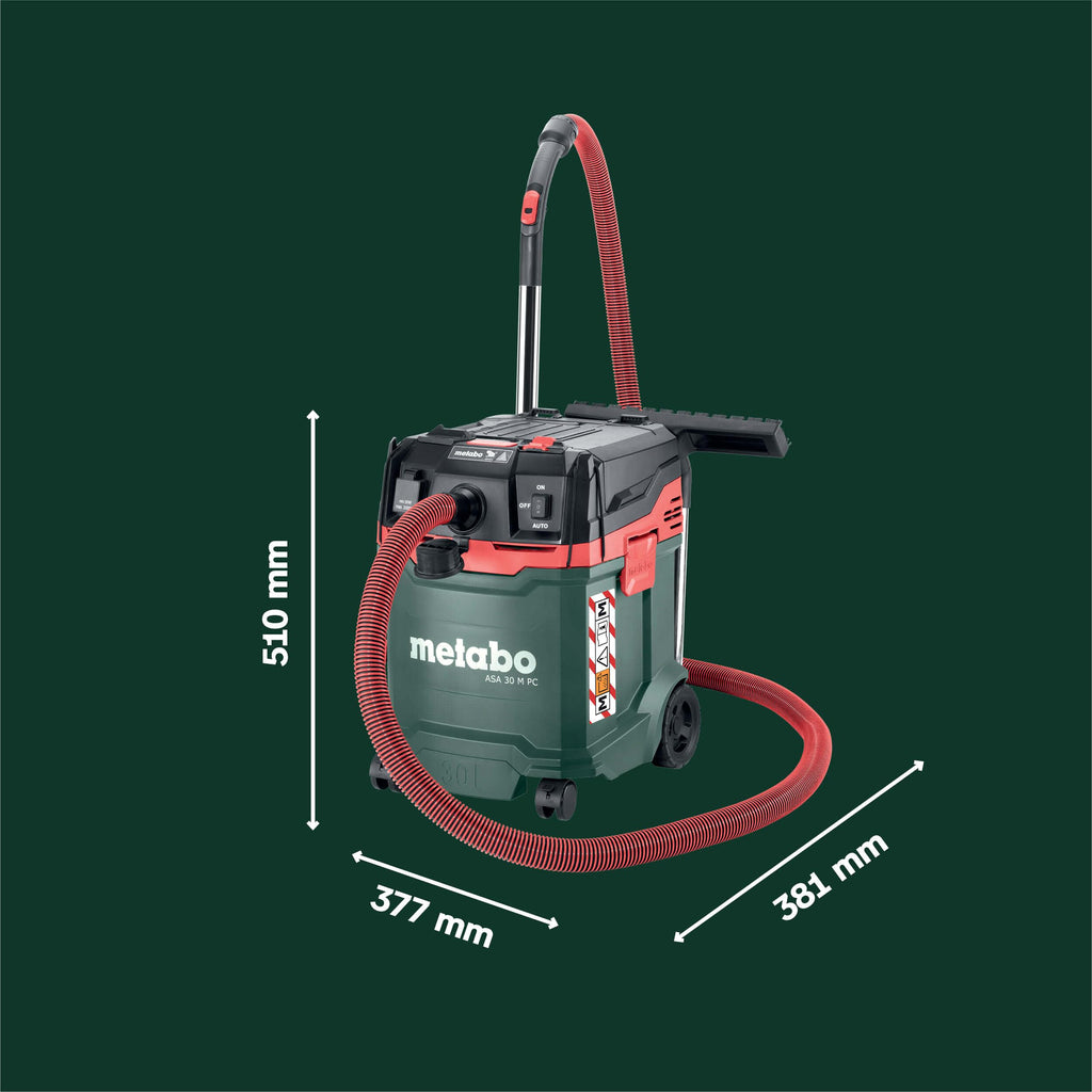 Allessauger ASA 30 M PC Kompakter Nass und Trockensauger mit 1200 W für Werkstatt Auto und Haushalt
