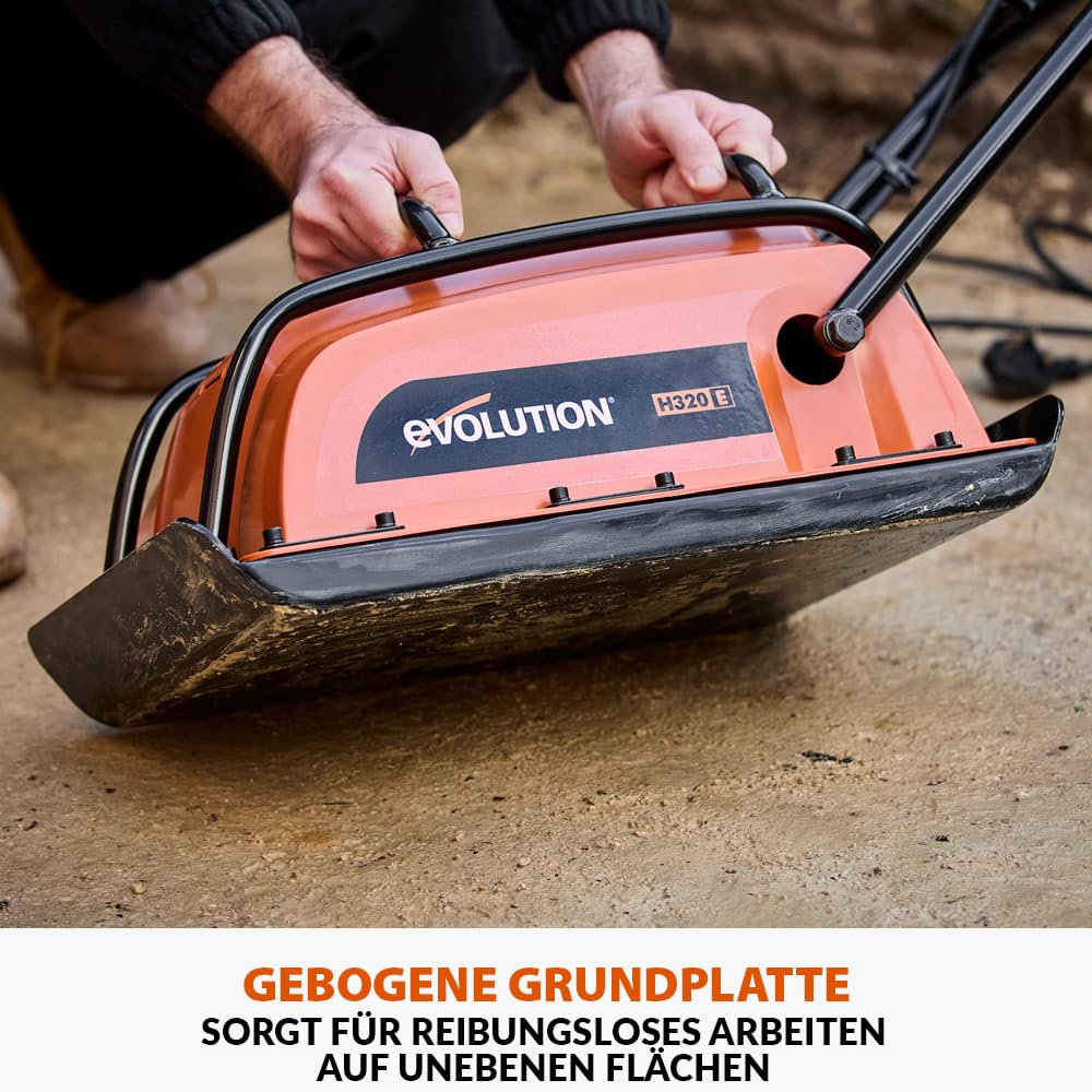 H320E Hulk elektrischer Vibrationsstampfer, Rüttler, Rüttelplatte, ideal für Gehwege, Kunstrasen und Terrassen