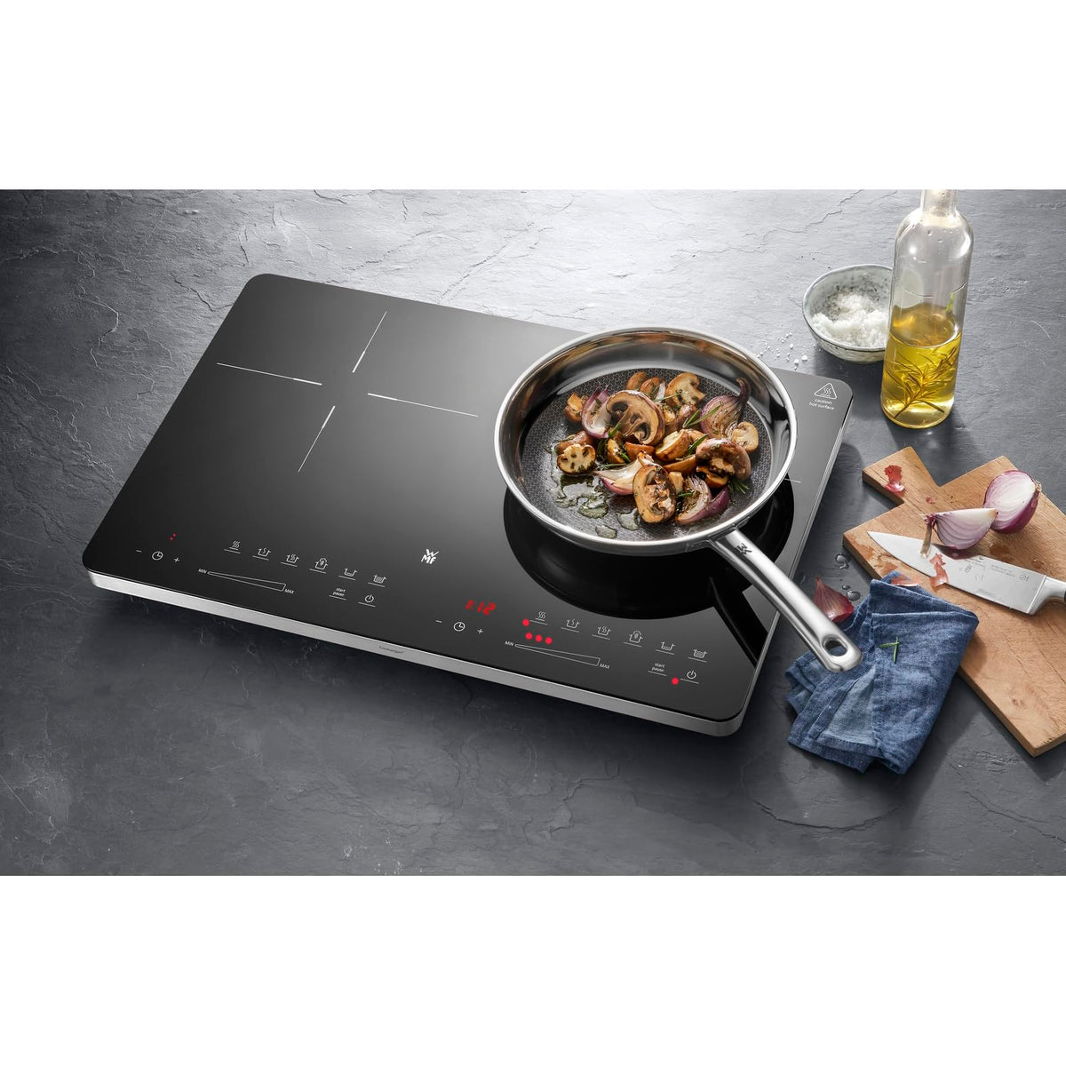 Doppelinduktionskochfeld Kult X, 3500 W, 28 cm, Topferkennung, Touchdisplay, Glaskeramik, 8 Stufen, Timer