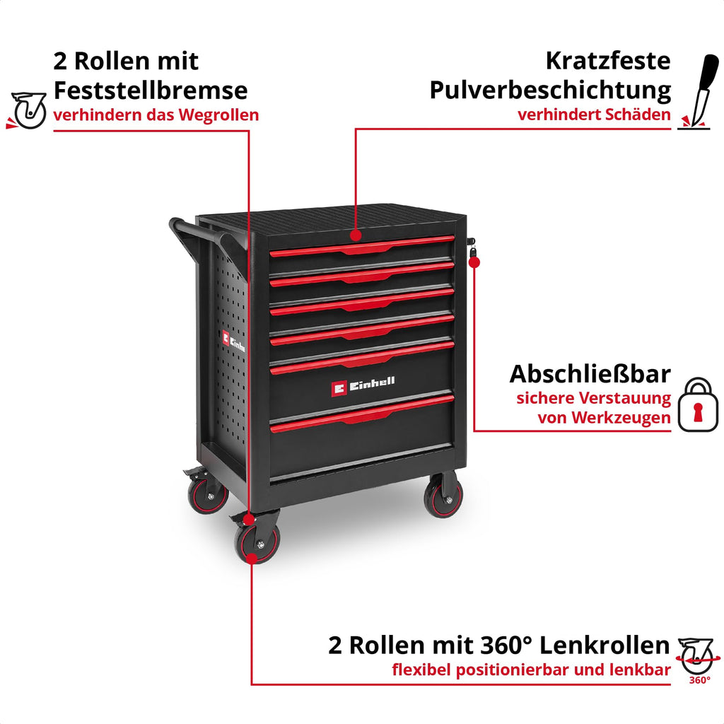 Werkstattwagen unbestückt ohne Werkzeug stabiler rollbarer Werkstattwagen für Werkstatt und Garage