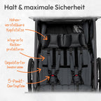 Kidgoo 2 Lite Fahrradanhänger für 2 Kinder als leichter Doppelanhänger zum Anhängen an Fahrräder
