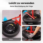 Universelles Reifenmontiergerät 4 bis 21 Zoll für Achsen Ø 12 bis 25 mm, Stahl, manuelle Montage und Demontage