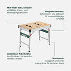 Multifunktionstisch MWB 100 als klappbare Werkbank und Montagetisch für Werkstatt Haushalt und Profis