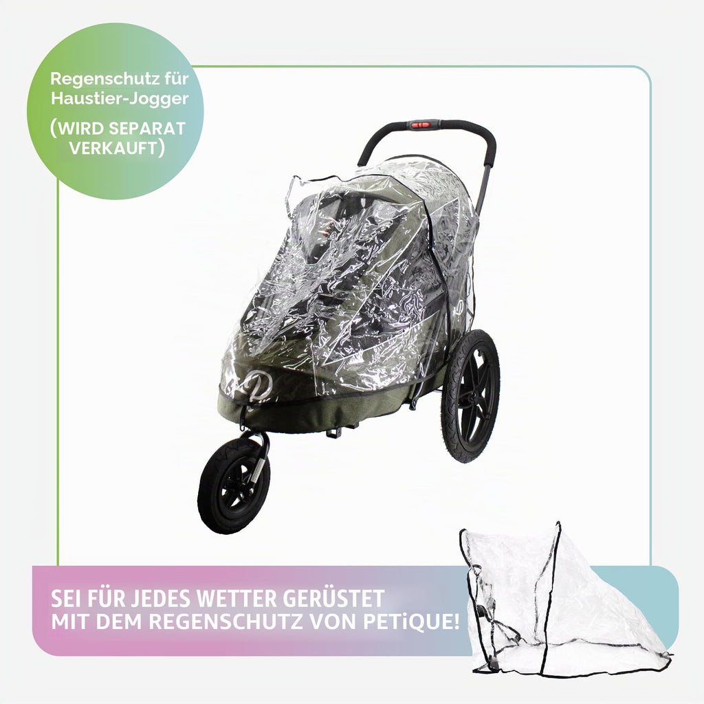 Breeze Große Hundebuggy Hundewagen mit Luftreifen wandelbar zum Fahrradanhänger für Hunde Schwarz 1 Stück